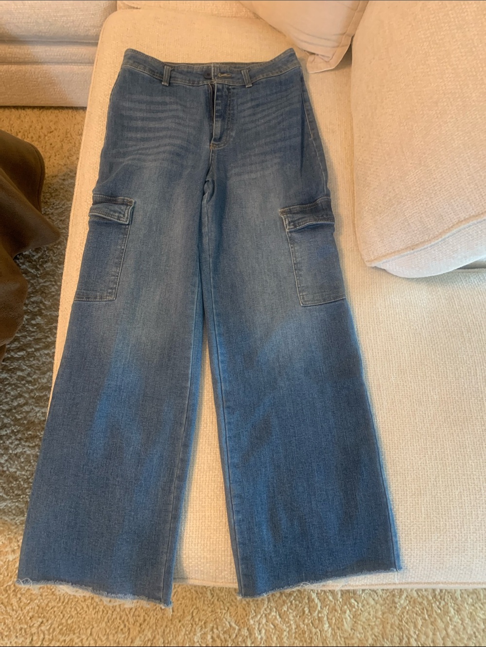 Oat New York Cargo Wide-Leg Jeans - Blue